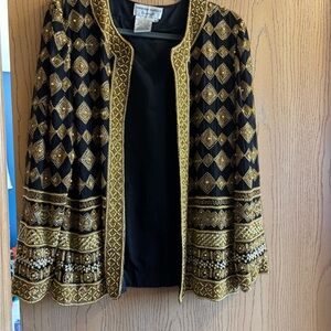 Elegant Black and Gold Embroidered Jacket
